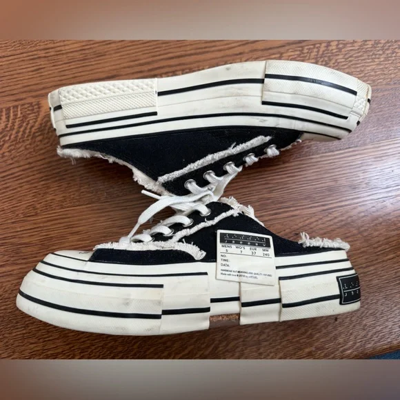XVessel G.O.P Levels Glows Black White Slip On Sneakers Shoes Distressed M 5 W 7 - Picture 7 of 9